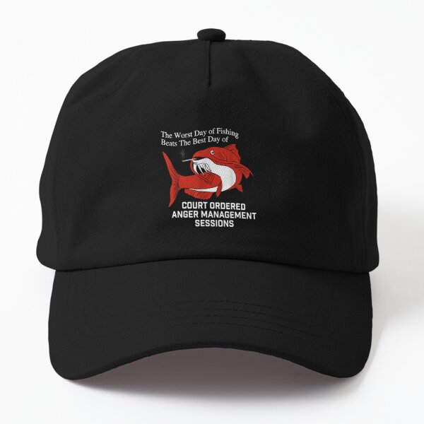 Fish Want Me Women Fear Me - Hat, Embroidered Distressed Fishing Cap w/  Salmon