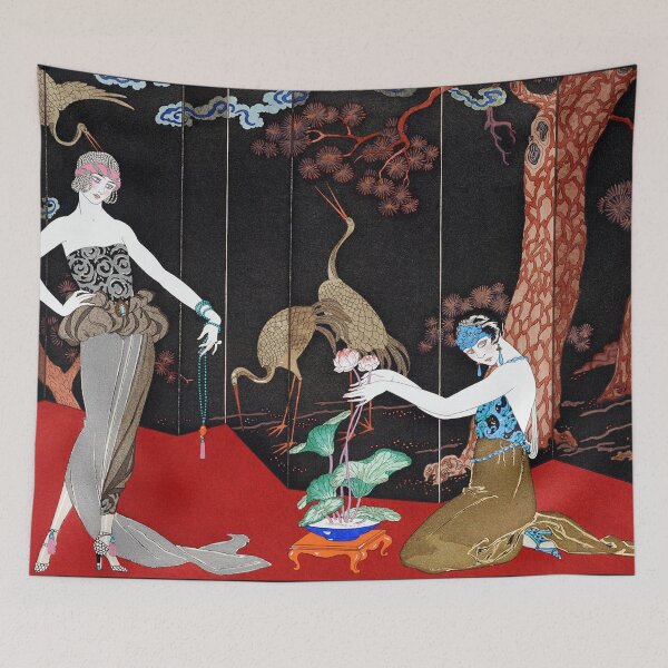 Artikelvorschau, Le Gout des Laques Modeillustration von George Barbier, Art-Deco-Werbung, Art-Deco-Mode, Vintage-Art-Deco, entworfen und verkauft von Tamas Das.