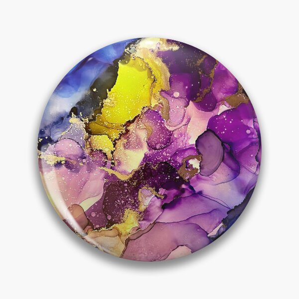 Item preview, Courage - alcohol ink artwork with violet, lime and cobalt designed and sold by NessaLovell.