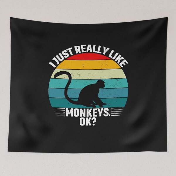 Item preview, I Just Really Like Monkeys Ok Retro Vintage Funny Monkey Lover Gift designed and sold by lou731.