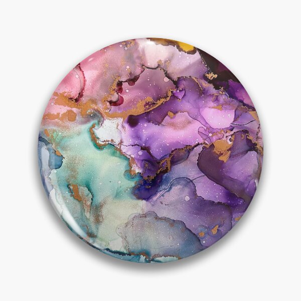 Item preview, Awakening to Possibility - alcohol ink artwork with pastel rainbow colours designed and sold by NessaLovell.