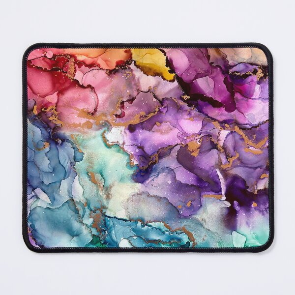 Item preview, Awakening to Possibility - alcohol ink artwork with pastel rainbow colours designed and sold by NessaLovell.