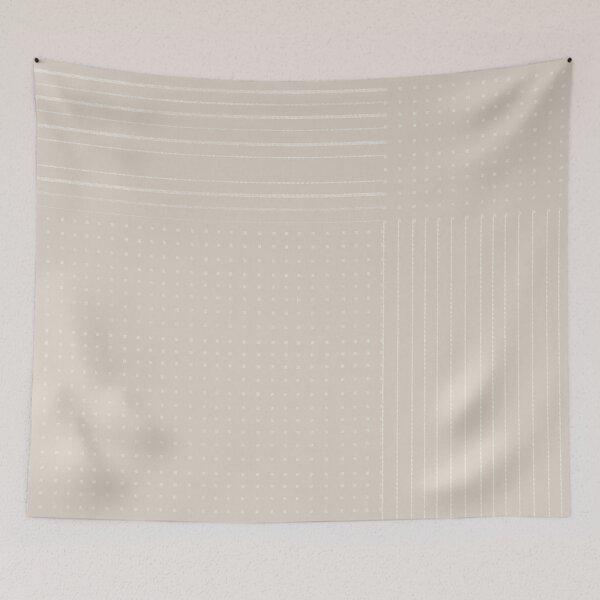 Item preview, White stripes and dots on light beige. designed and sold by marinaklykva.
