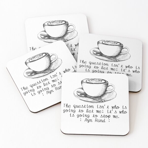 Artikelvorschau, Kaffee und Zitate: Ayn Rand. entworfen und verkauft von MokonoKokoro.