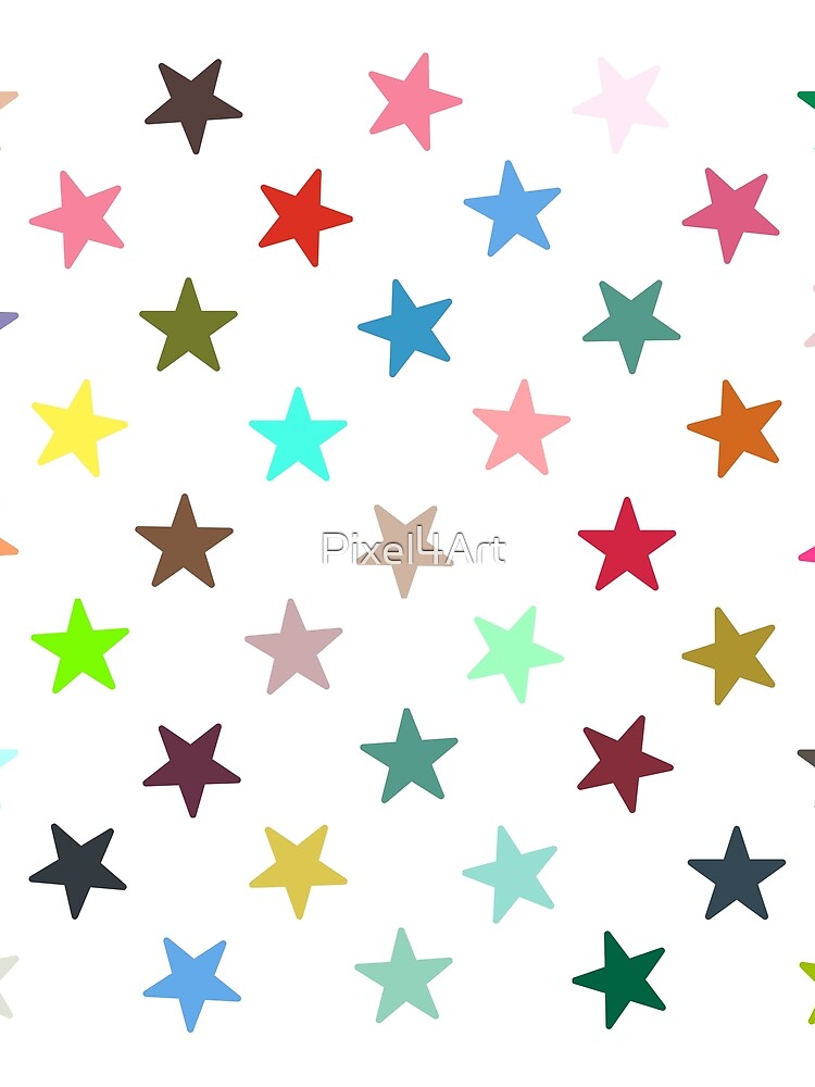Thumbnail 3 of 3, Scarf, Abstract Multi Color Star Pattern designed and sold by Pixel4Art.