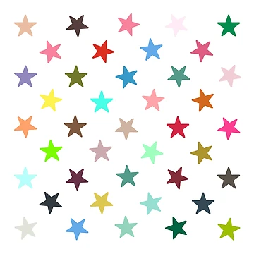 Artwork thumbnail, Abstract Multi Color Star Pattern by Pixel4Art