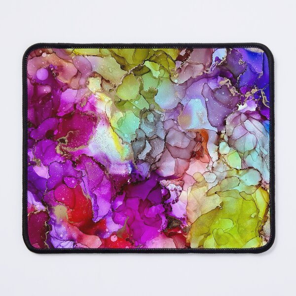 Item preview, Call of the Soul - Alcohol ink artwork with green, violet, gold, pinks designed and sold by NessaLovell.