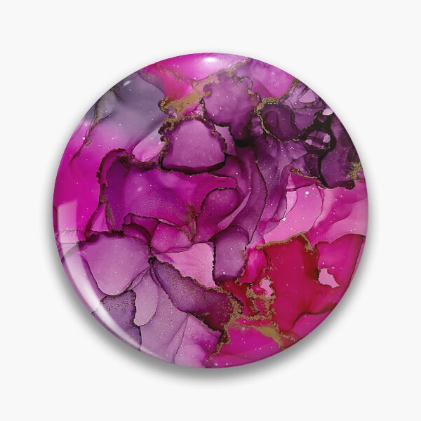 Item preview, Excite - alcohol ink artwork with magenta, purples, gold, coral designed and sold by NessaLovell.