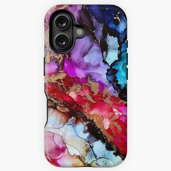 Item preview, Awaken - alcohol ink artwork with rainbow colours designed and sold by NessaLovell.