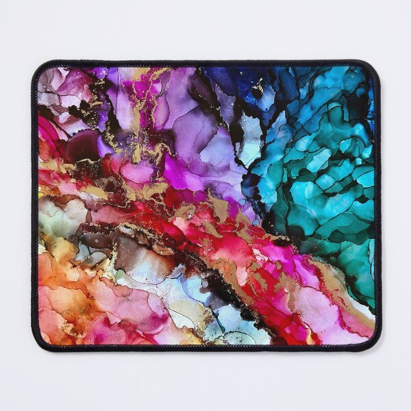 Item preview, Awaken - alcohol ink artwork with rainbow colours designed and sold by NessaLovell.