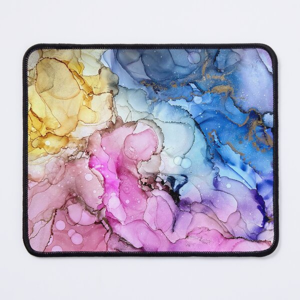 Item preview, Transformation - alcohol ink artwork with pastel yellow, pink, blue, purple designed and sold by NessaLovell.