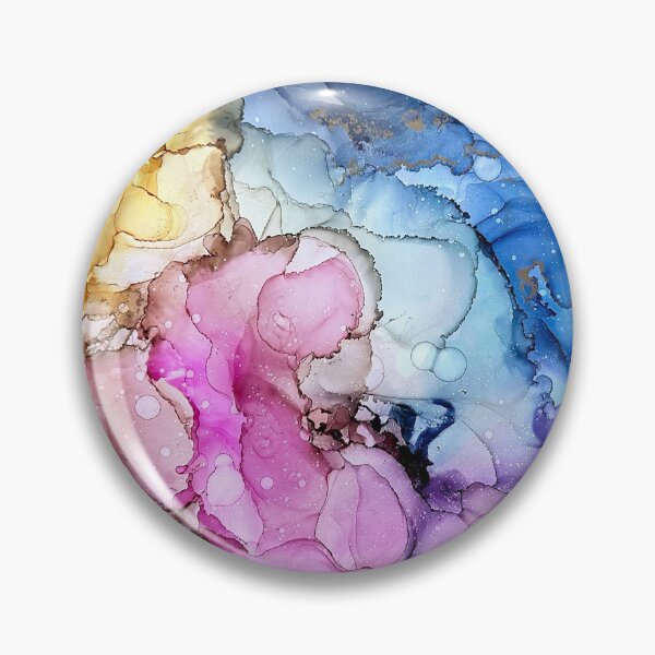 Item preview, Transformation - alcohol ink artwork with pastel yellow, pink, blue, purple designed and sold by NessaLovell.