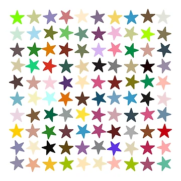 Artwork thumbnail, Abstract Multi Color Star Pattern by Pixel4Art