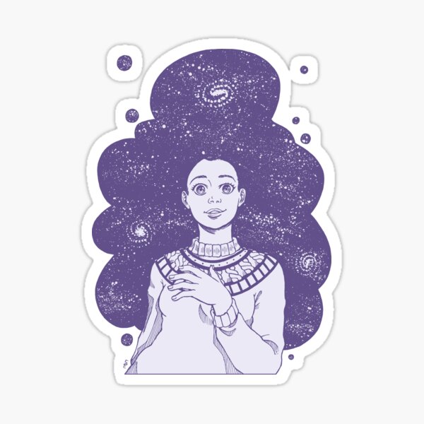 Space Hair - lilac - violett - no background Sticker