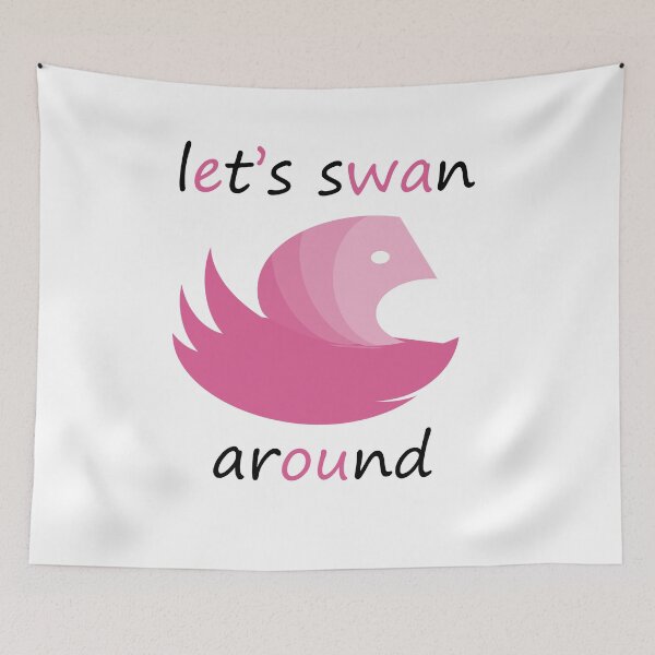 Item preview, beautiful swan with pink colours designed and sold by Baby-KOALA.