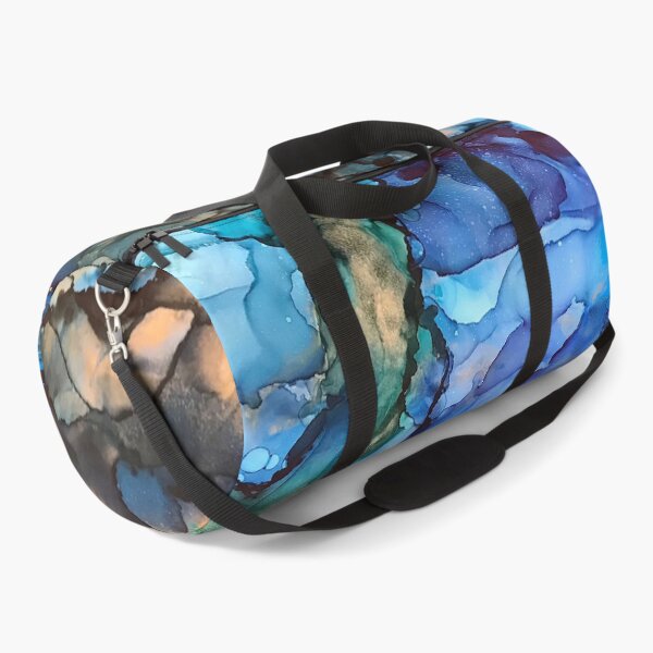 Item preview, Wisdom - alcohol ink artwork with blues, golds, grey designed and sold by NessaLovell.