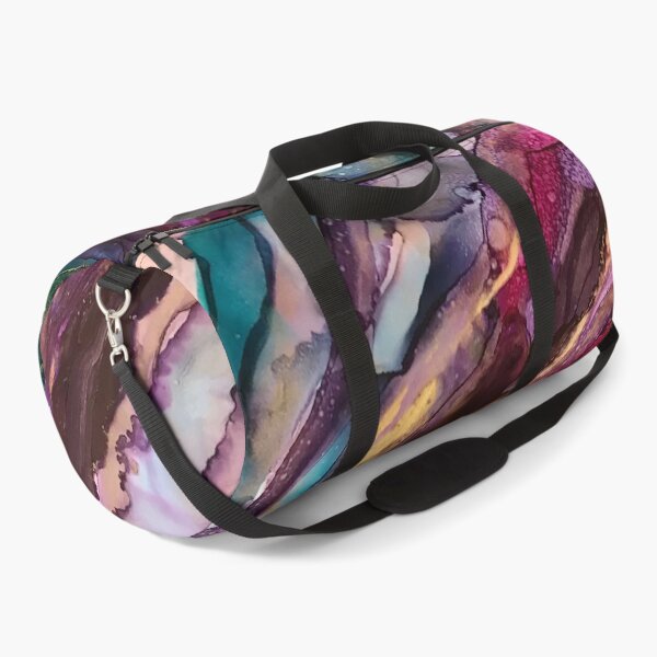 Item preview, Agate Slices - Alcohol Ink artwork with magenta, purple, teal, gold, white designed and sold by NessaLovell.