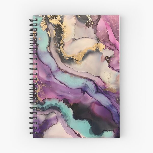 Item preview, Ego - Alcohol ink artwork with grey, purple, pink, aqua, gold, white designed and sold by NessaLovell.