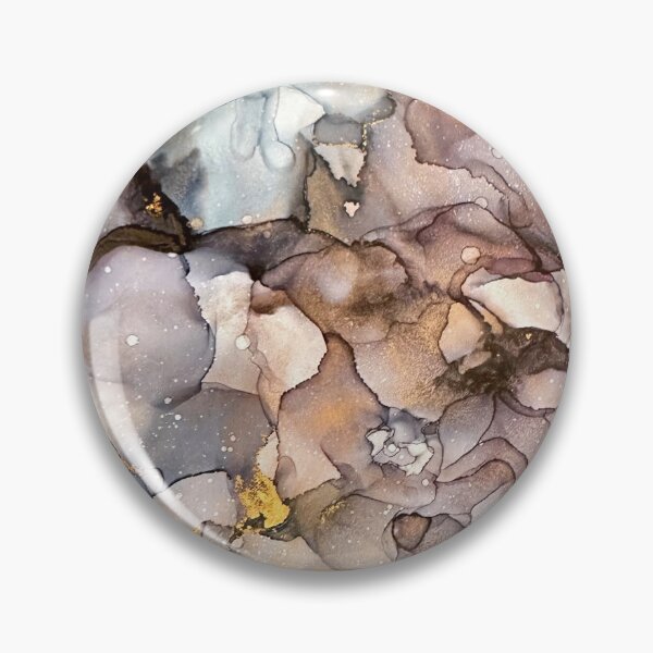 Item preview, Safe - alcohol ink artworks with blues, mushroom and gold designed and sold by NessaLovell.