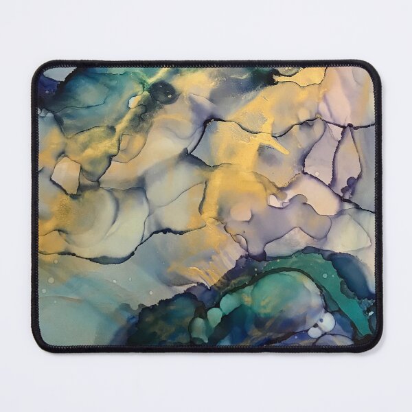 Item preview, Hope - Alcohol ink artworks with blues, teal, gold designed and sold by NessaLovell.