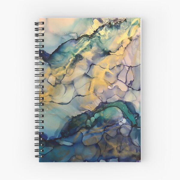 Item preview, Hope - Alcohol ink artworks with blues, teal, gold designed and sold by NessaLovell.