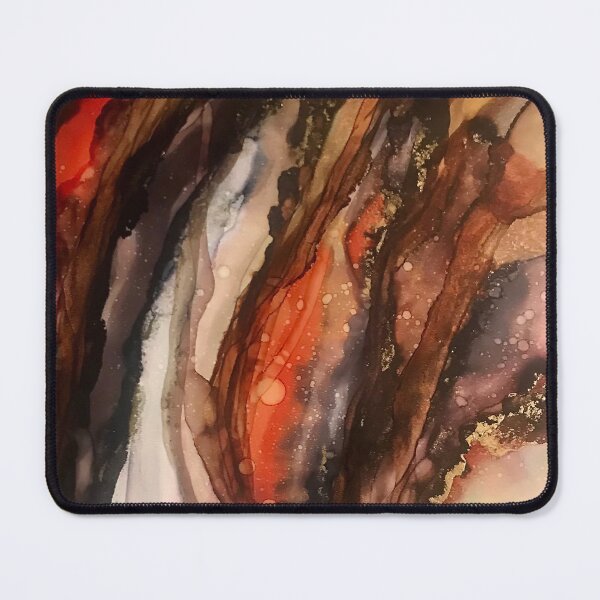 Item preview, Red Gum - alcohol ink artwork with browns, orange, white, gold designed and sold by NessaLovell.