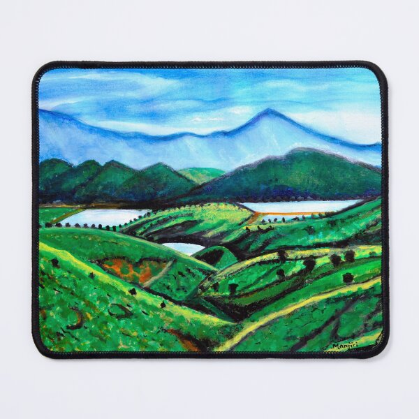 Item preview, Landscape with Tea estate valley river mountians designed and sold by artbymanjiri.