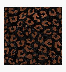 SKIN5 BLACK MARBLE & DULL BROWN LEATHER Photographic Print