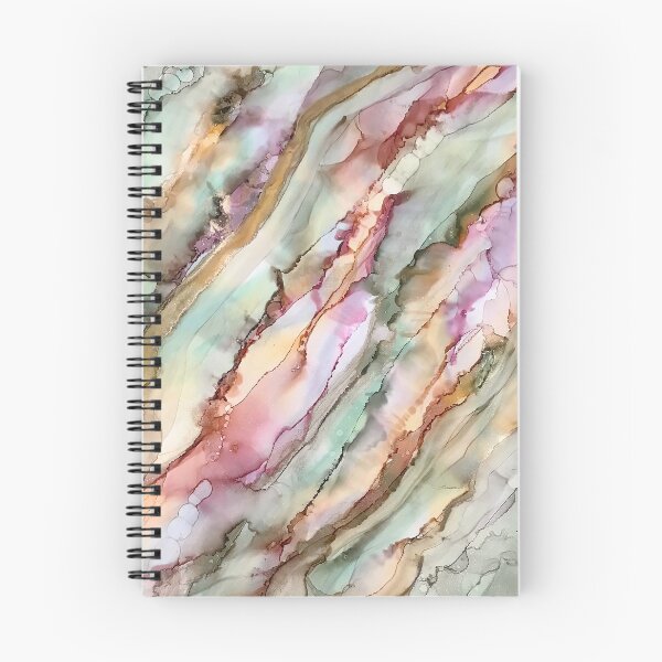 Item preview, Calm - alcohol ink artwork with moss, peach, pink and gold designed and sold by NessaLovell.