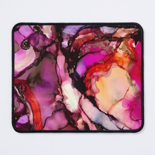 Item preview, Grounding - alcohol ink artwork with violet, peach, magenta, grey, gold designed and sold by NessaLovell.