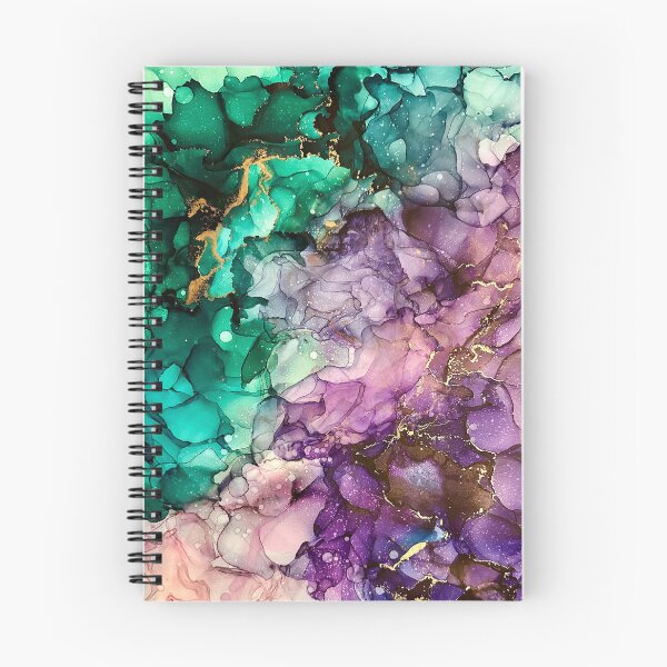 Item preview, Alcohol ink artwork with green, pink, gold, purple designed and sold by NessaLovell.