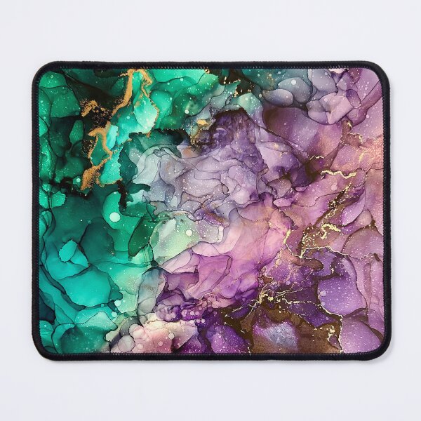 Item preview, Alcohol ink artwork with green, pink, gold, purple designed and sold by NessaLovell.