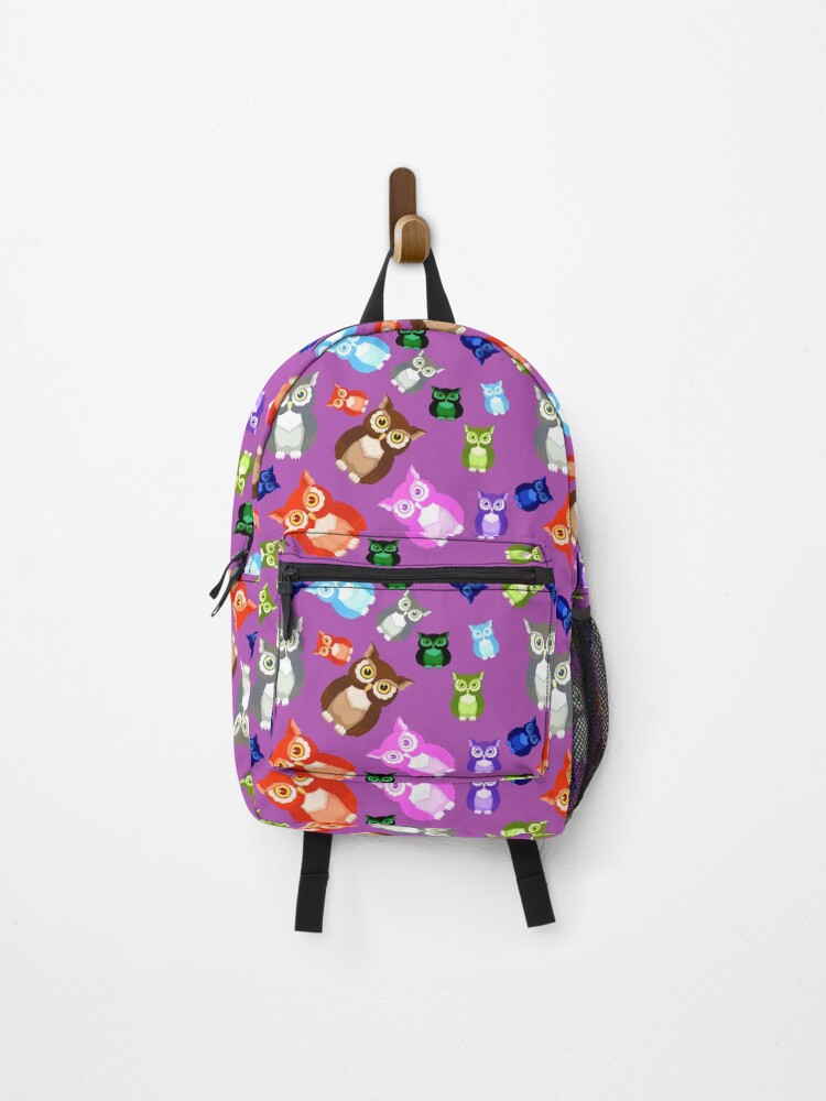 Thumbnail 1 of 3, Backpack, Colorful Owl Pattern designed and sold by Rell1970.