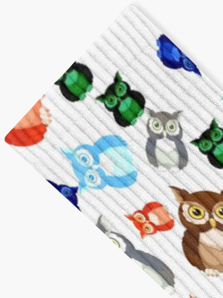 Thumbnail 2 of 5, Socks, Colorful Owl Pattern designed and sold by Rell1970.