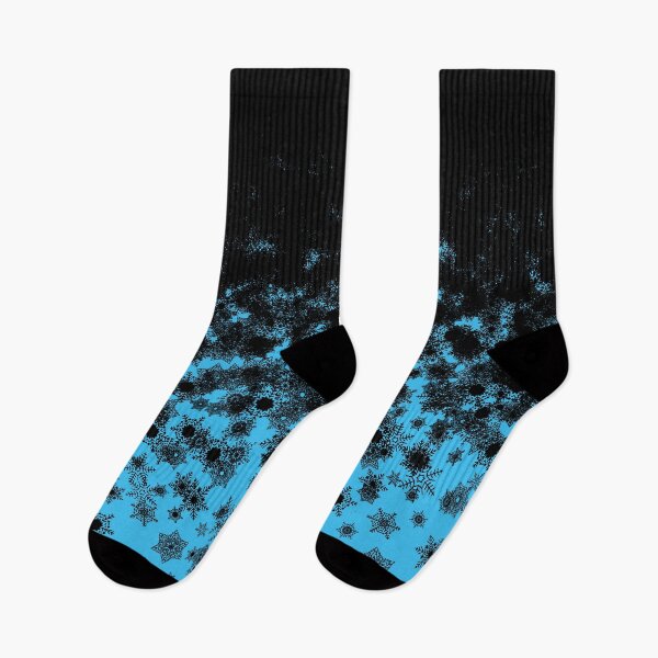 Item preview, Blizzard - Black snowflakes on an icy blue background designed and sold by illustratious.