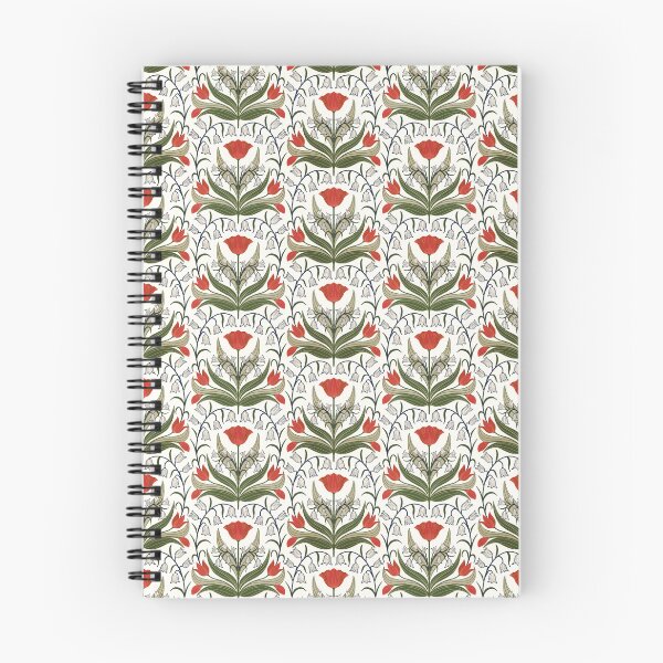Item preview, Vintage Tulips And Bluebells - Red and White designed and sold by FloraDayDesign.