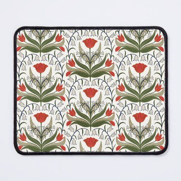 Item preview, Vintage Tulips And Bluebells - Red and White designed and sold by FloraDayDesign.
