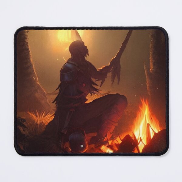 Item preview, Female Warrior Kneeling By The Bonfire designed and sold by Rannulfr.