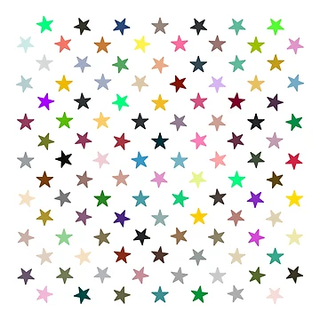 Artwork thumbnail, Abstract Multi Color Star Pattern by Pixel4Art