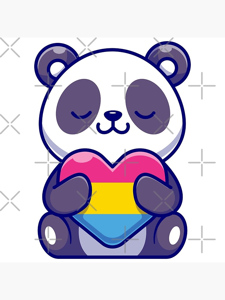 Panda Kawaii Panda with Heart Nose | Poster