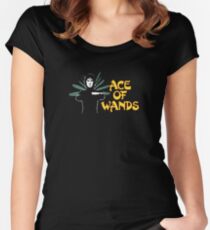 ACE OF WANDS - TAROT & LOGO Women's Fitted Scoop T-Shirt