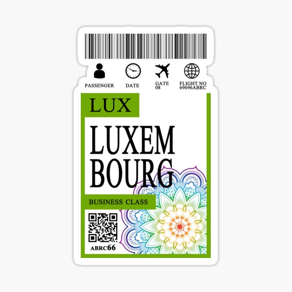 "Luxembourg ticket boarding pass new" Sticker for Sale by ABRACADABRA66