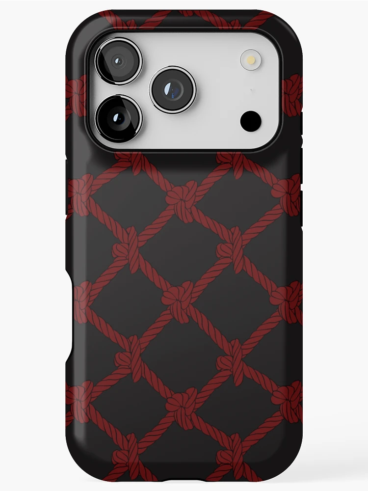 Thumbnail 1 of 4, iPhone Case, Red Nautical Net Rope designed and sold by CreativeDraws42.