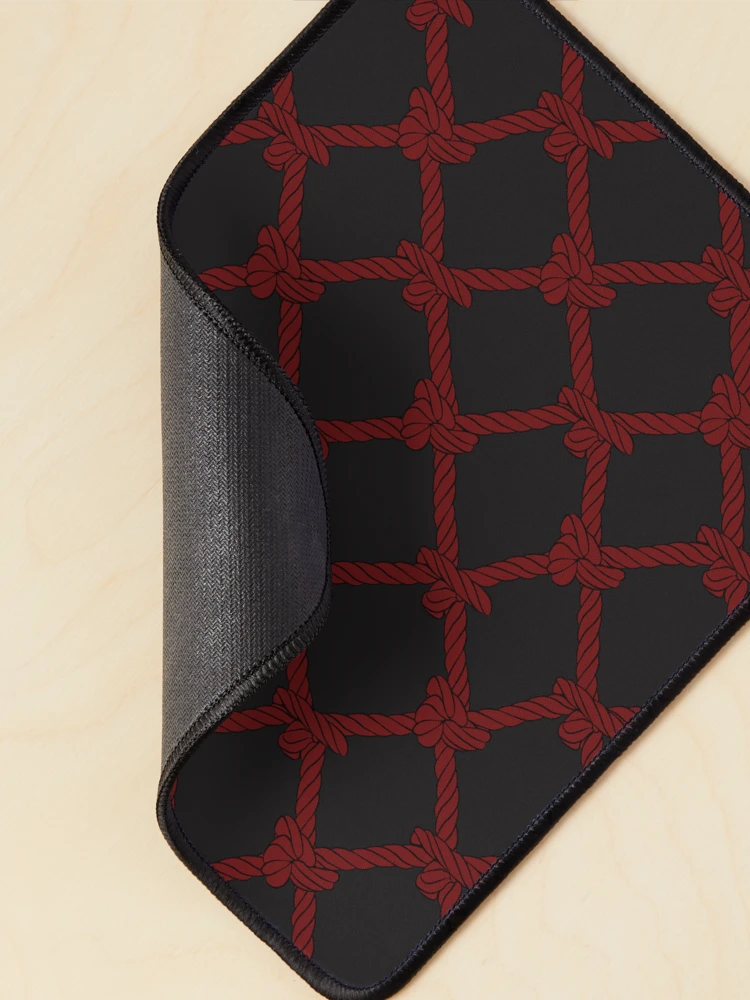 Thumbnail 2 of 5, Mouse Pad, Red Nautical Net Rope designed and sold by CreativeDraws42.