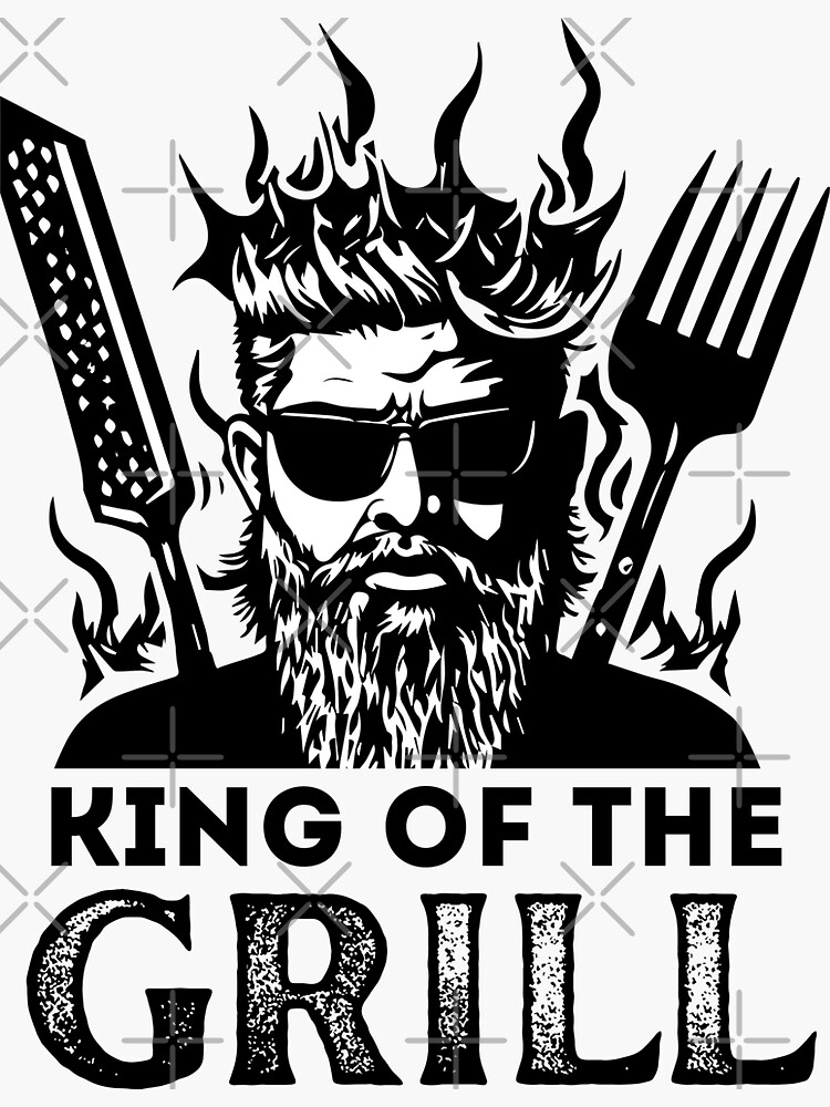 "Grill King" Sticker for Sale by badbug Redbubble