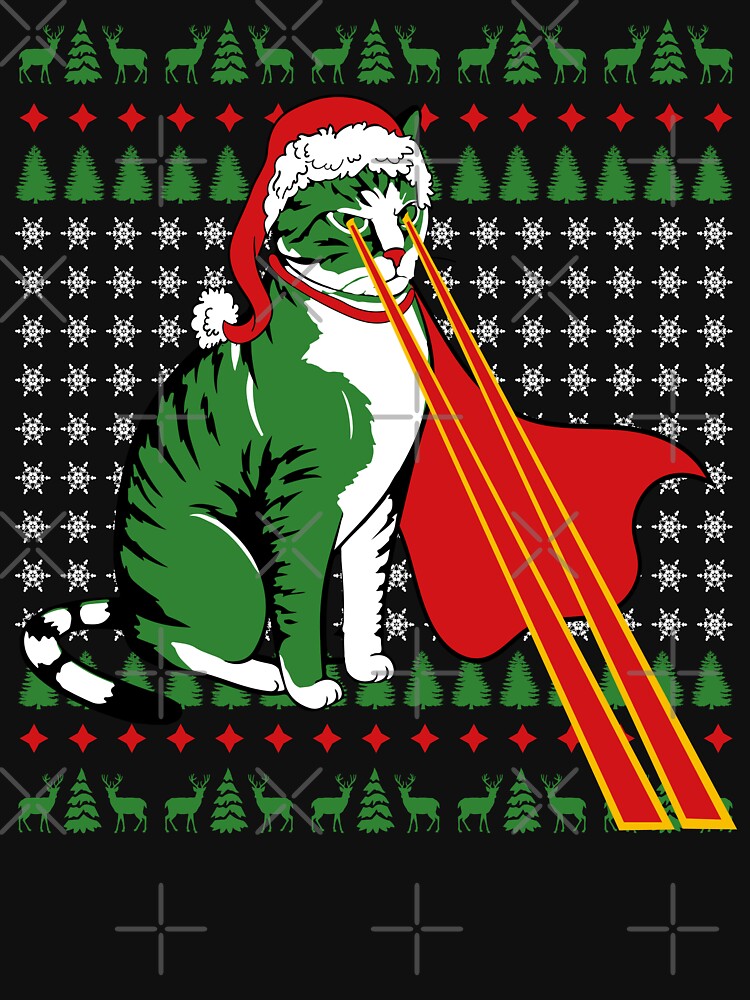 "Laser eyes cat in Christmas costume" Tshirt for Sale by Bishowjit25