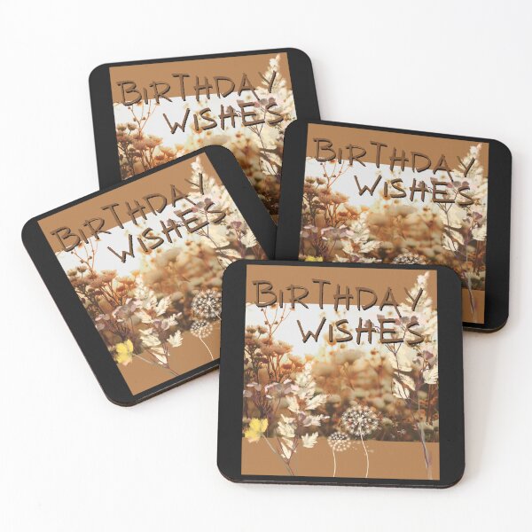 Item preview,  Birthday Wishes Wildflower Warm Brown Design designed and sold by EarthArtDesigns.