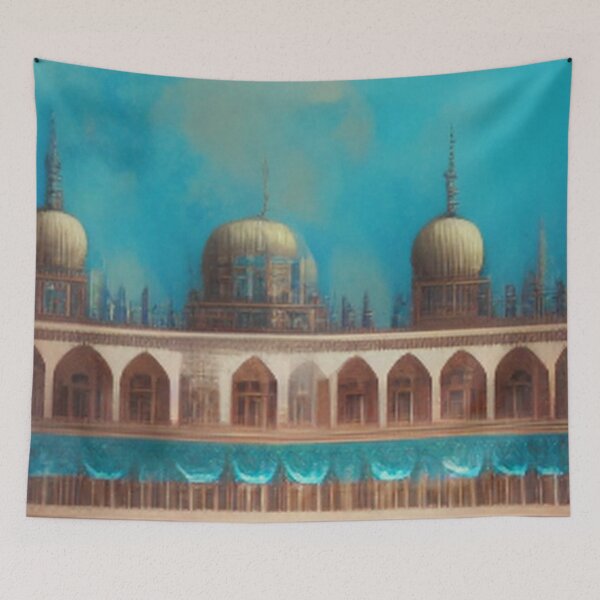 Item preview, painting of the ancient Islamic Arab palace and architecture designed and sold by MaissaArt.