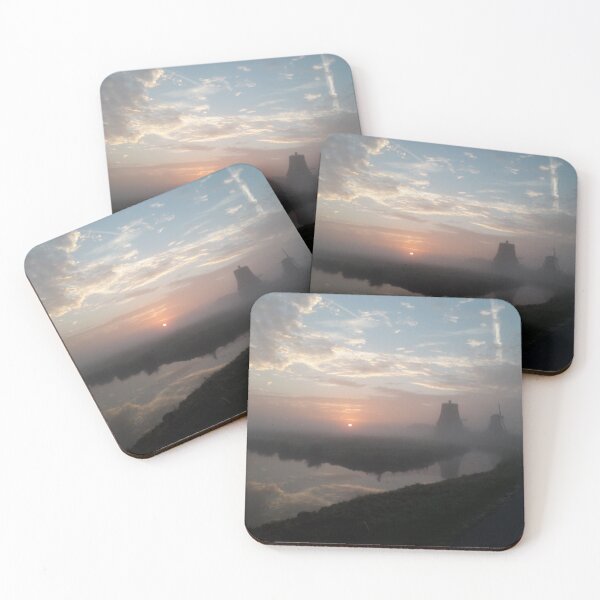 Item preview, Sunset fog Windmills Zaanse schans designed and sold by Designsbyalisa.