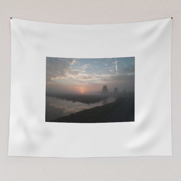 Item preview, Sunset fog Windmills Zaanse schans designed and sold by Designsbyalisa.